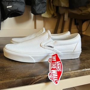White Slip On Vans size 7.5 NWT